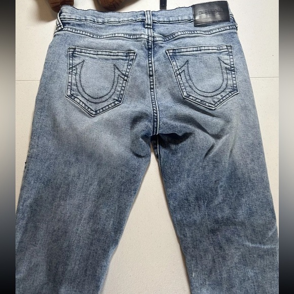 True Religion Men Size 28 Blue Jeans Billy Super T Skull Limited Edition - Picture 11 of 11